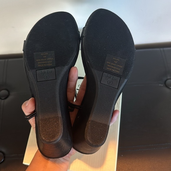 Style & Co Black Mulan Wedges 8M - Picture 4 of 6
